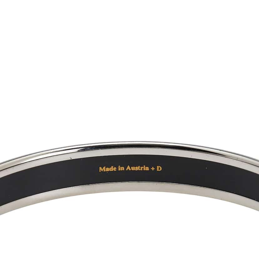 Hermès Narrow Caleche Enamel Bangle 62 Black Good condition - Model View
