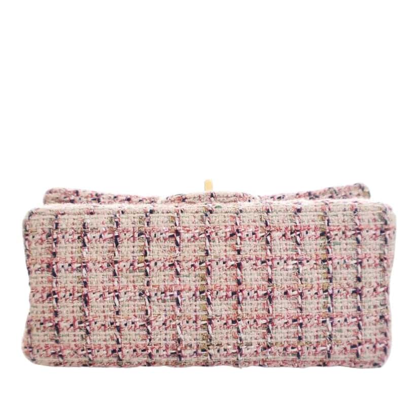 Chanel Mini Reissue 2.55 Tweed Single Flap 224 Pink Tweed Good condition - Model View