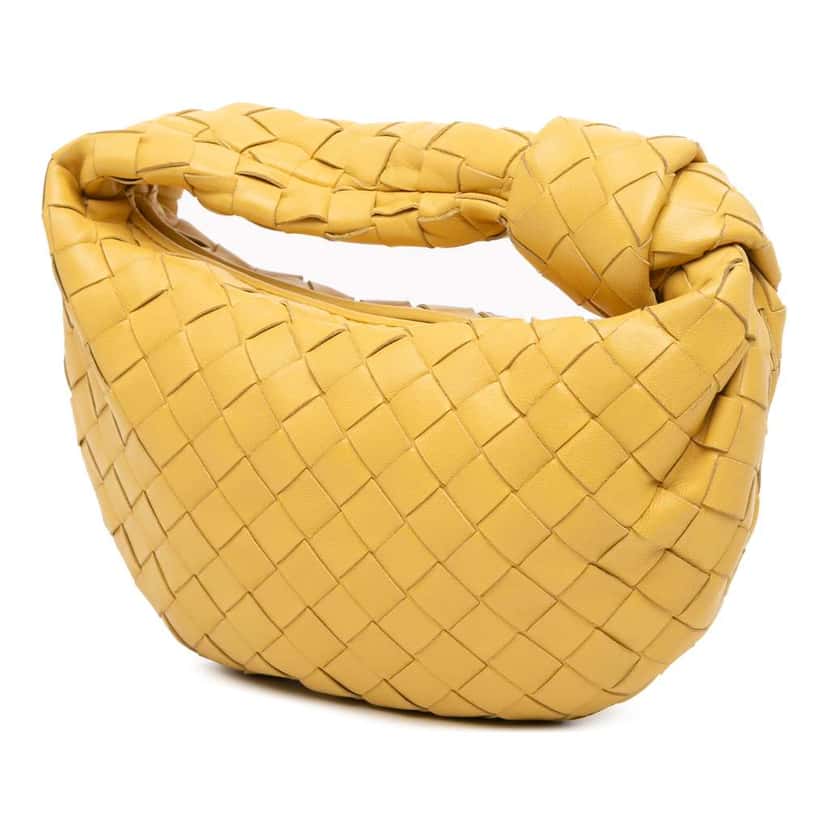Bottega Veneta Mini Nappa Intrecciato Jodie Yellow Leather Good condition - Back View