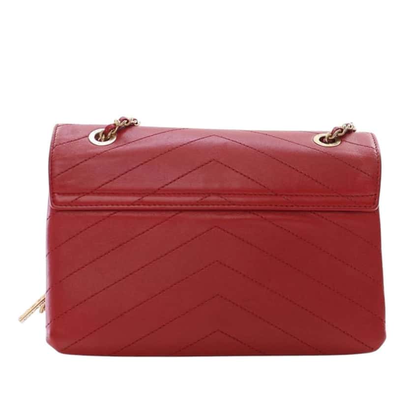Chanel Small Chevron Lambskin Coco Envelope Flap Red Leather Good condition - Inside View