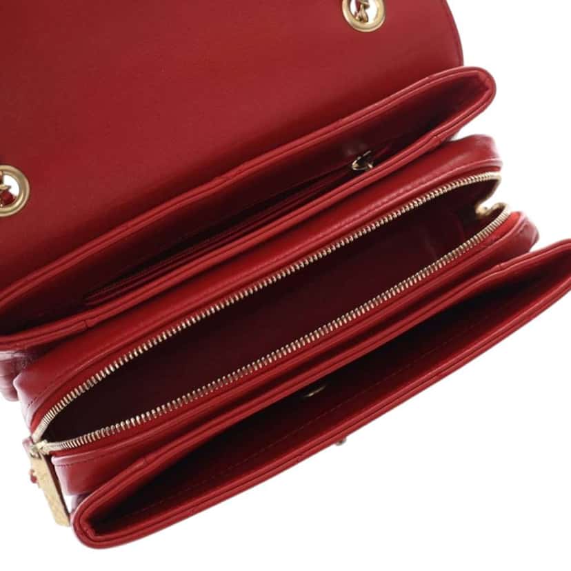 Chanel Small Chevron Lambskin Coco Envelope Flap Red Leather Good condition - Box View