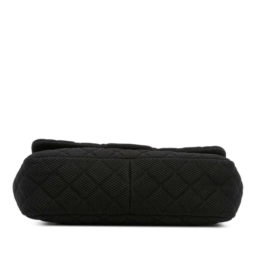 Chanel Jumbo Classic Jersey Single Flap Black Cotton Good condition - Inside View