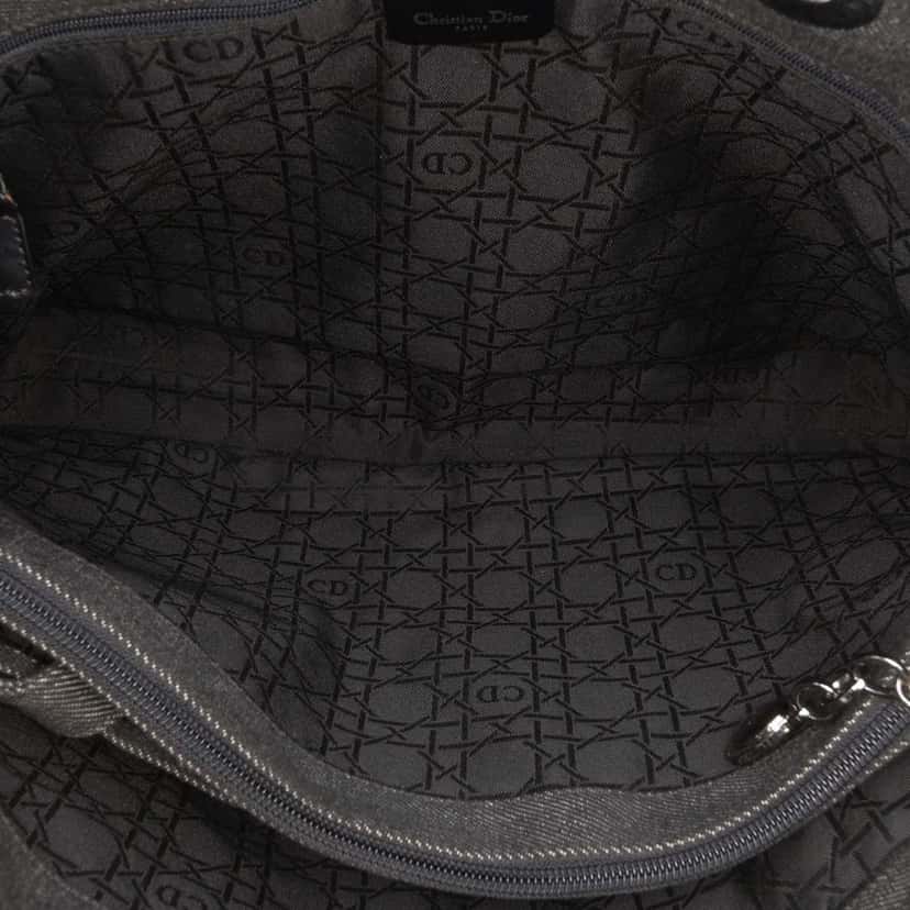 Dior Extra Large Denim Cannage Lady Dior Black Denim Good condition - Model View