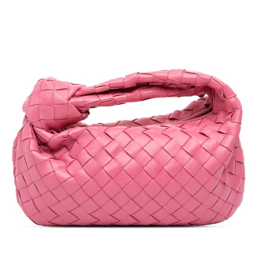 Bottega Veneta Mini Nappa Intrecciato Jodie Pink Leather Good condition - Front View