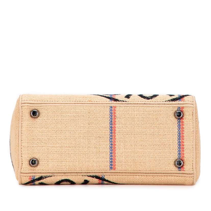 Dior Medium Jute Embroidered Lady D Lite Brown Canvas Good condition - Inside View