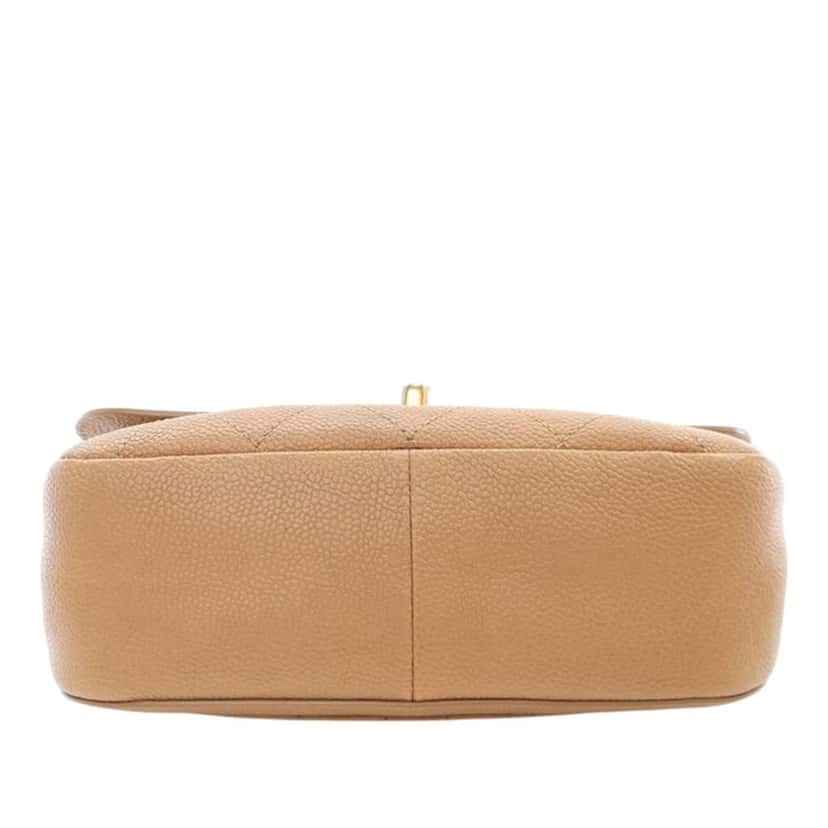 Chanel Small Stitched Caviar CC Lock Top Handle Flap Brown Leather Good condition - Model View