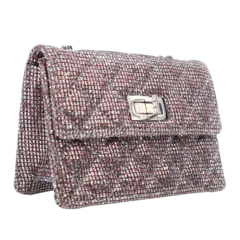Chanel Mini Glitter Canvas Reissue 2.55 Flap Red Canvas Good condition - Back View