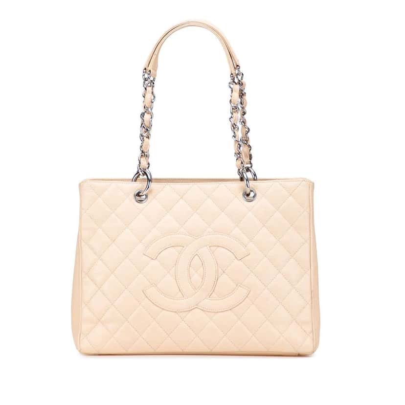 Chanel Caviar Grand Shopping Tote Brown Leather Good condition - Front View
