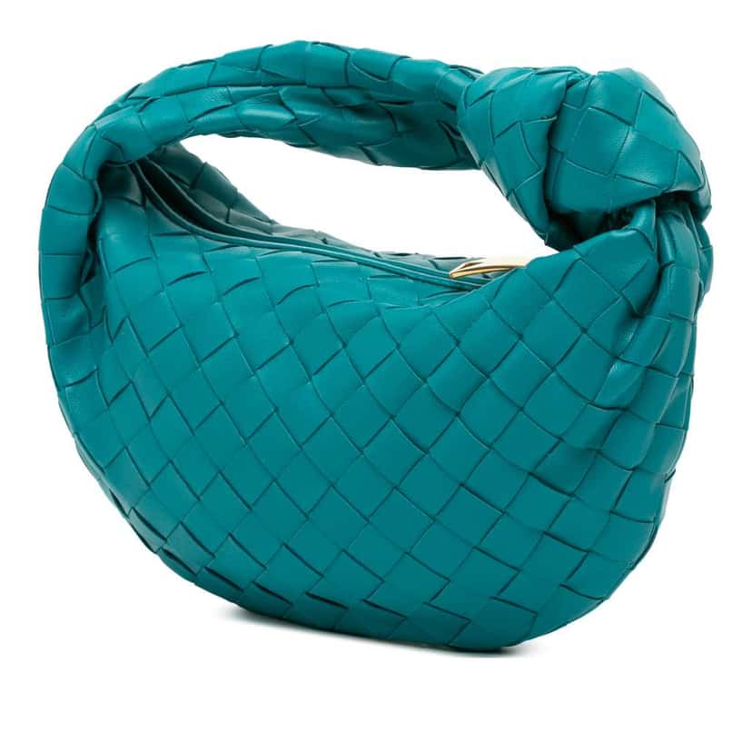 Bottega Veneta Mini Nappa Intrecciato Jodie Blue Leather Good condition - Back View