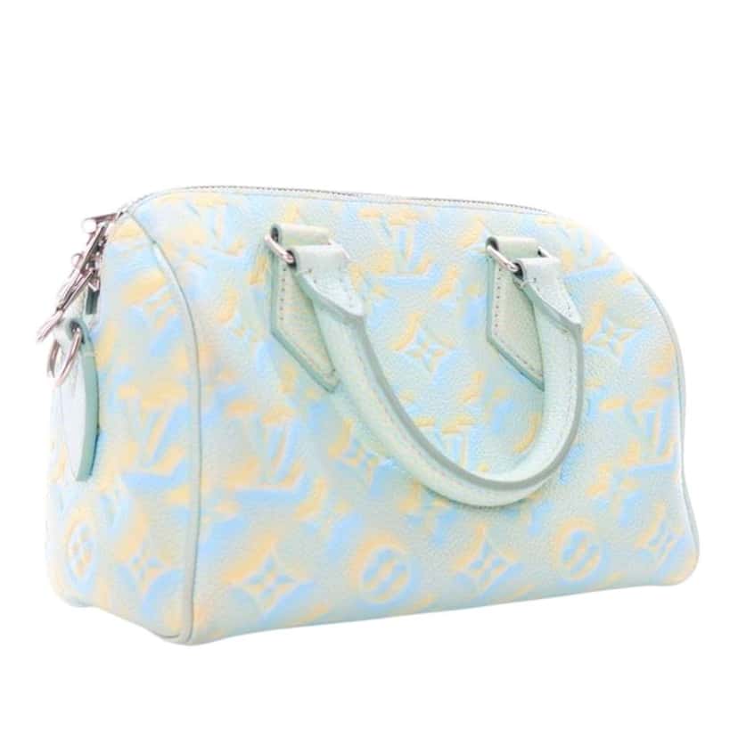 Louis Vuitton Monogram Empreinte Summer Stardust Speedy Bandouliere 20 Blue Leather Good condition - Back View