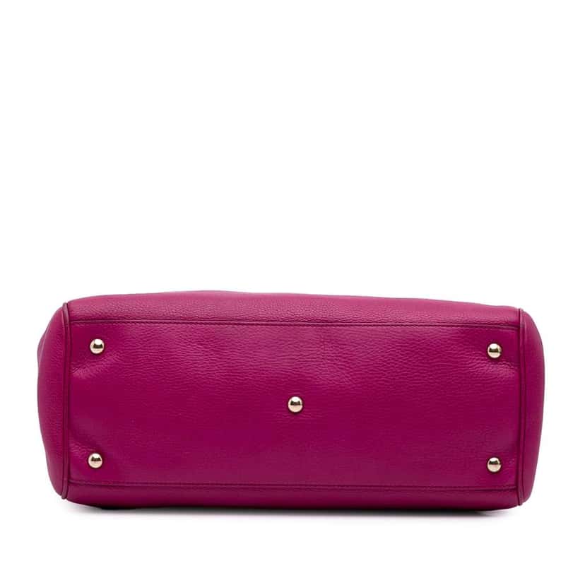 Gucci Medium Calfskin Bamboo Shopper Satchel Pink Leather Good condition - Inside View