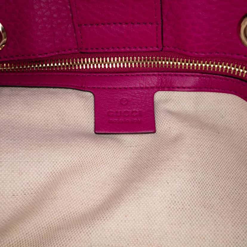 Gucci Medium Calfskin Bamboo Shopper Satchel Pink Leather Good condition - Box View