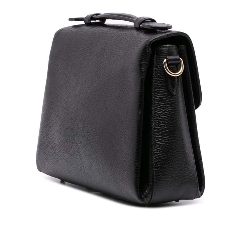 Gucci Small Dollar Calf Interlocking G Satchel Black Leather Good condition - Back View
