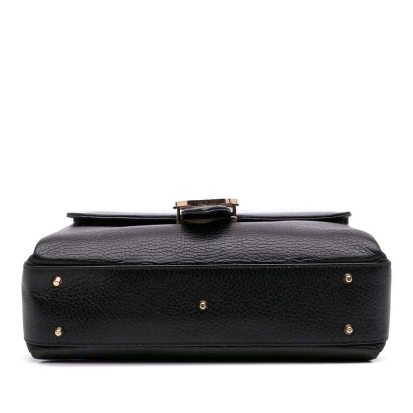 Gucci Small Dollar Calf Interlocking G Satchel Black Leather Good condition - Inside View