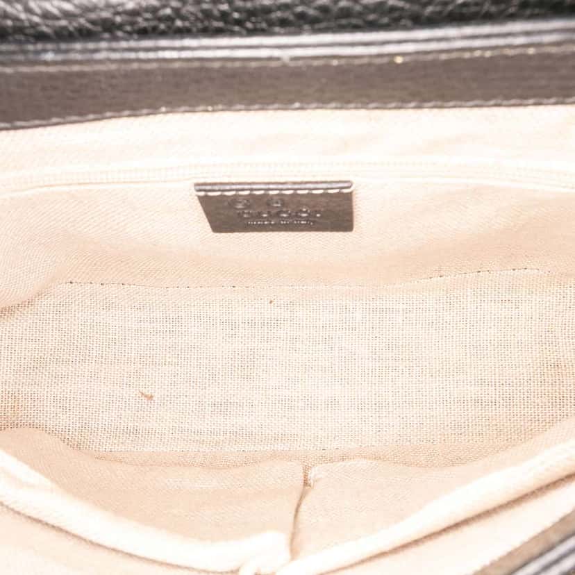 Gucci Small Dollar Calf Interlocking G Satchel Black Leather Good condition - Model View