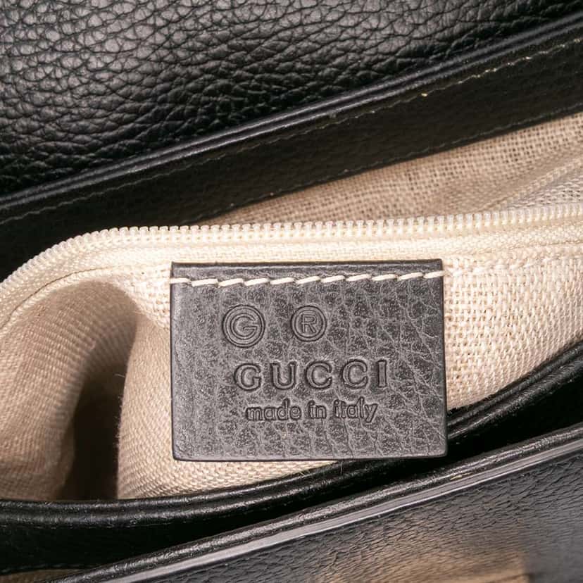 Gucci Small Dollar Calf Interlocking G Satchel Black Leather Good condition - Box View