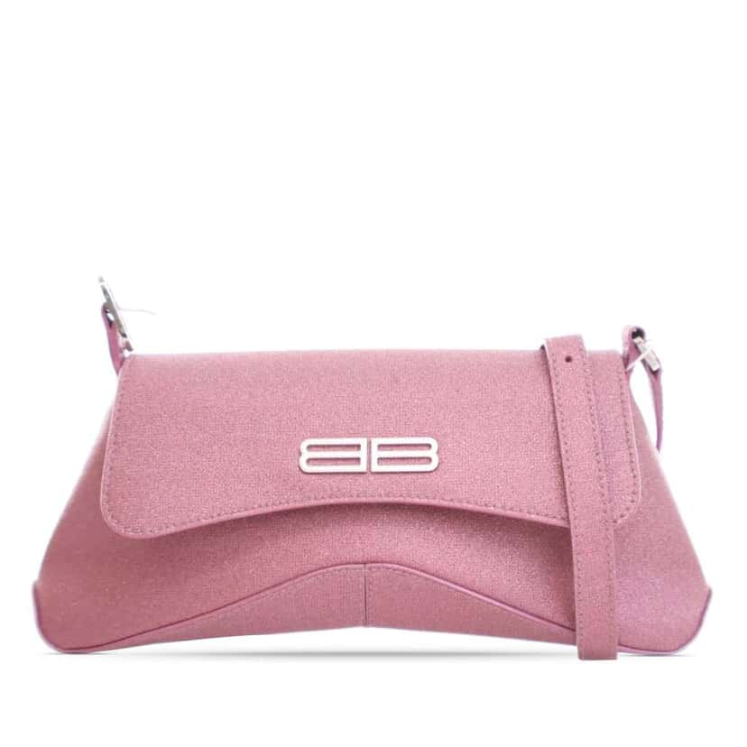 Balenciaga Small Glitter Fabric XX Flap Pink Polyester Good condition - Front View