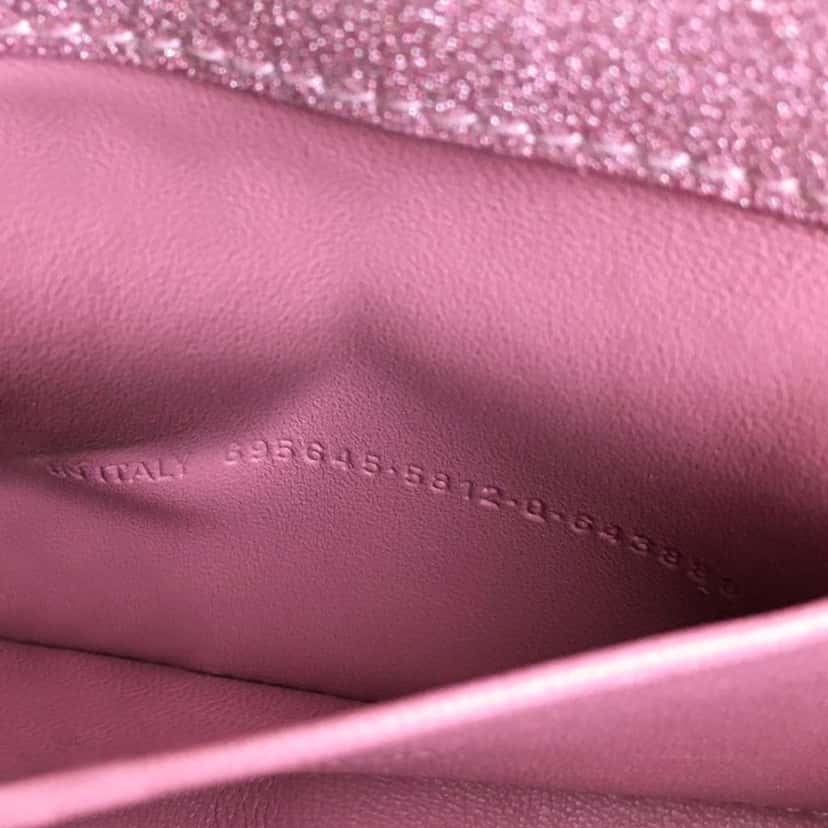 Balenciaga Small Glitter Fabric XX Flap Pink Polyester Good condition - Box View