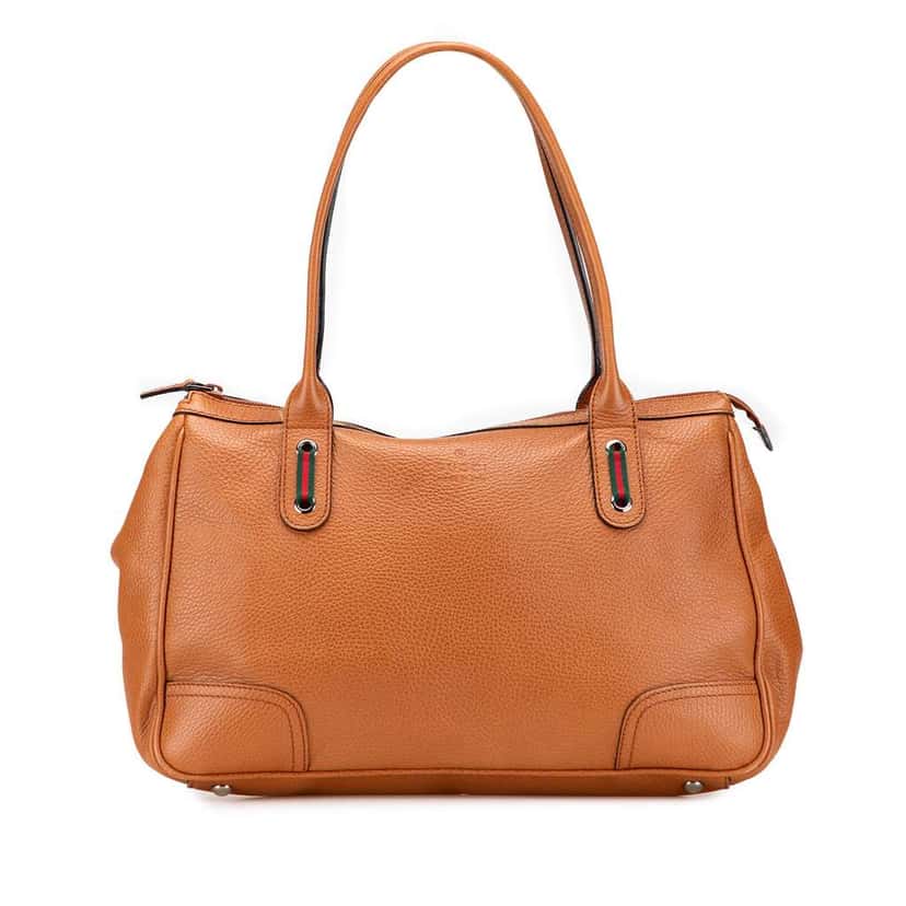 Gucci Leather Princy Tote Brown Leather Fair condition - Front View