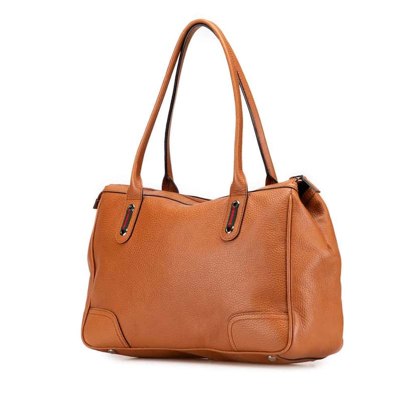 Gucci Leather Princy Tote Brown Leather Fair condition - Back View