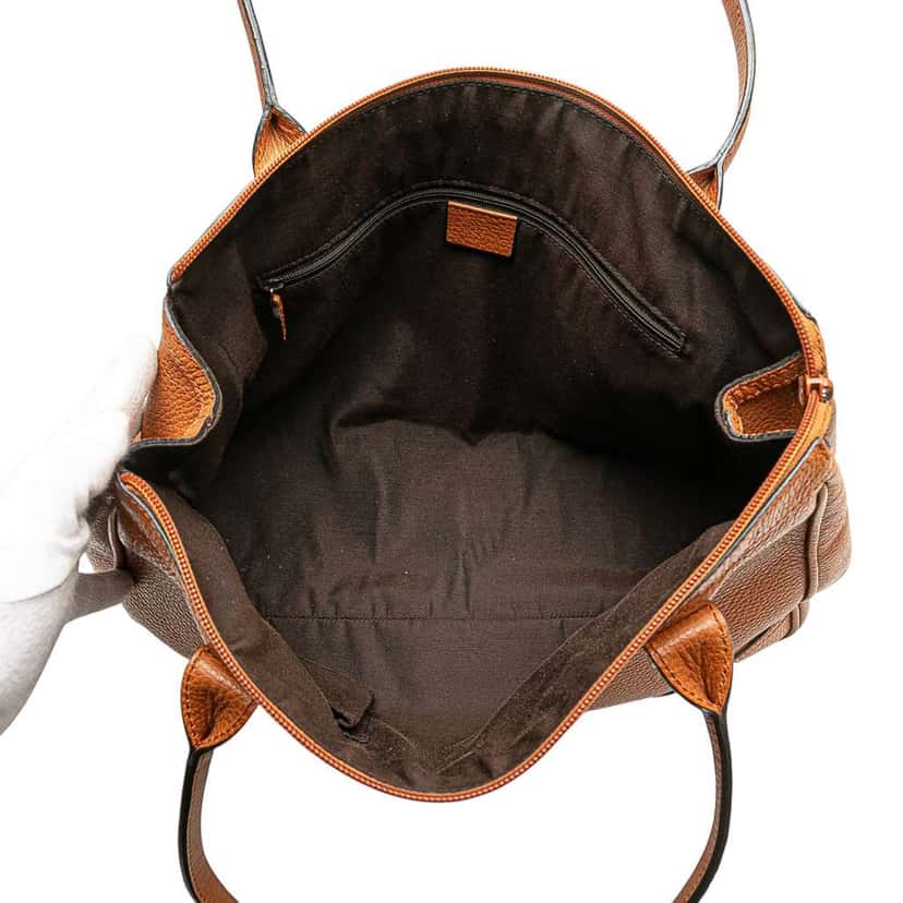 Gucci Leather Princy Tote Brown Leather Fair condition - Model View