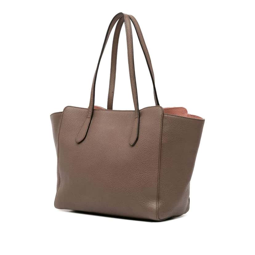 Gucci Small Leather Swing Tote Brown Leather Good condition - Back View