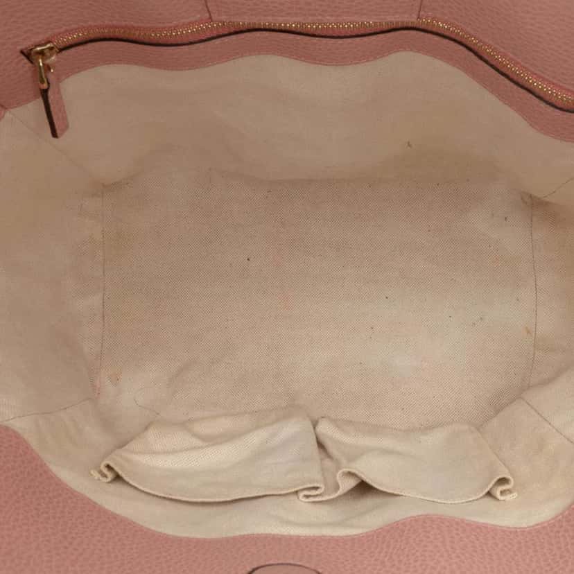 Gucci Small Leather Swing Tote Brown Leather Good condition - Model View