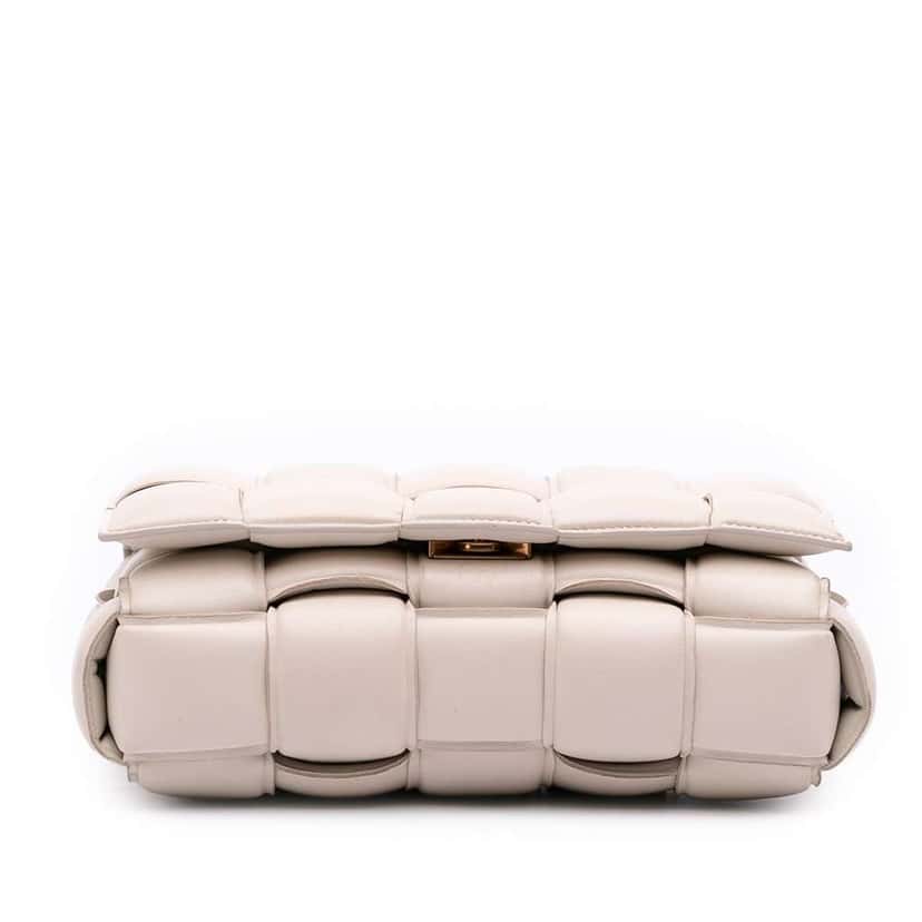 Bottega Veneta Nappa Intrecciato Padded Cassette Crossbody White Leather Good condition - Inside View