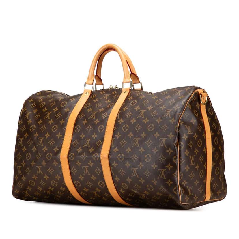 Louis Vuitton Monogram Keepall Bandouliere 55 Brown Good condition - Back View