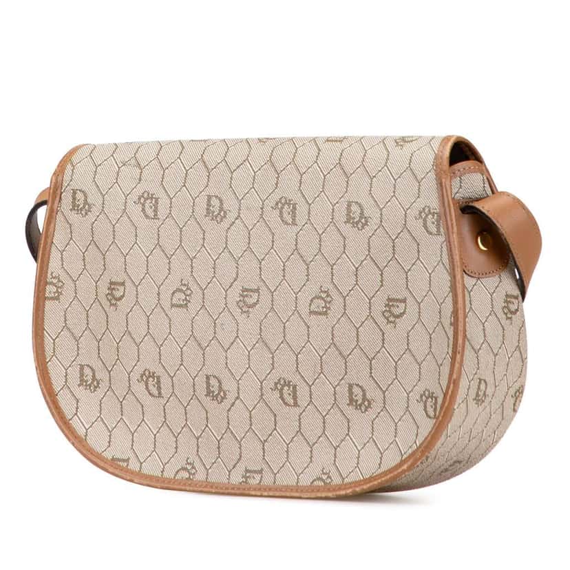 Dior Honeycomb Coated Canvas Crossbody Brown Canvas Good condition - Back View