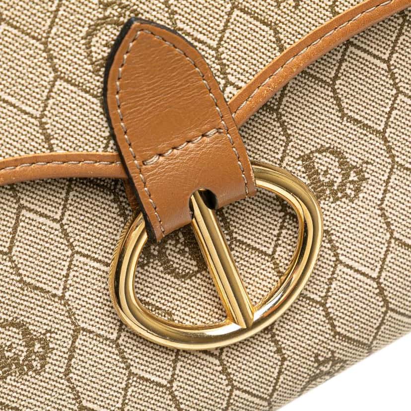 Dior Honeycomb Coated Canvas Crossbody Brown Canvas Good condition - Box View