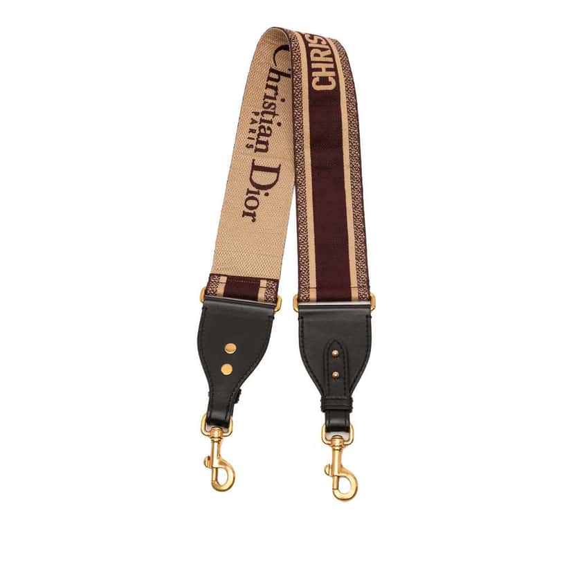 Dior Canvas Logo Embroidered Shoulder Strap Red Canvas Good condition - Back View