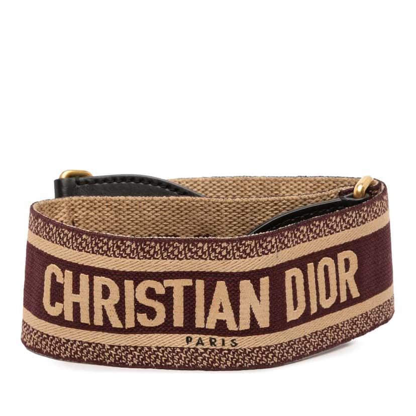 Dior Canvas Logo Embroidered Shoulder Strap Red Canvas Good condition - Inside View