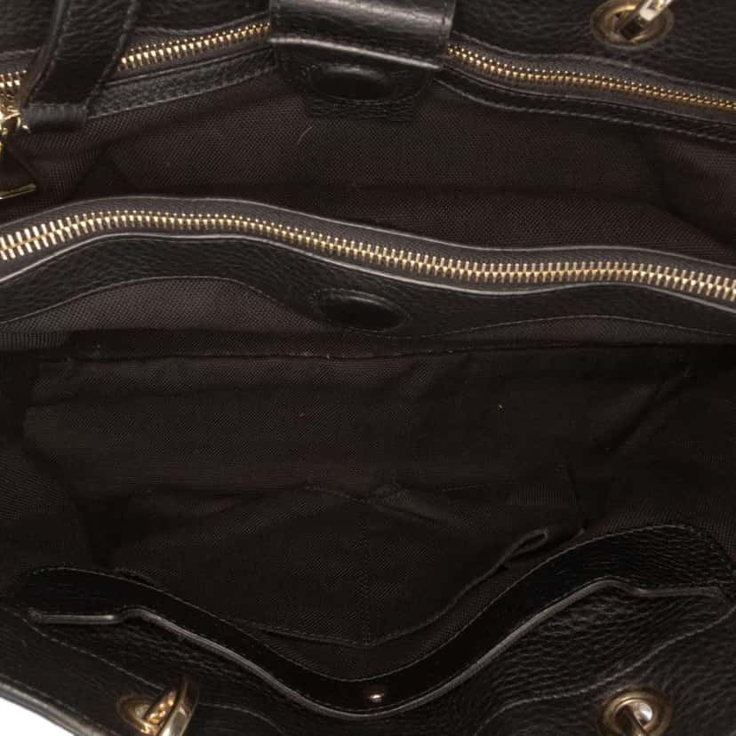 Gucci Medium Calfskin Bamboo Shopper Satchel Black Leather Good condition - Model View