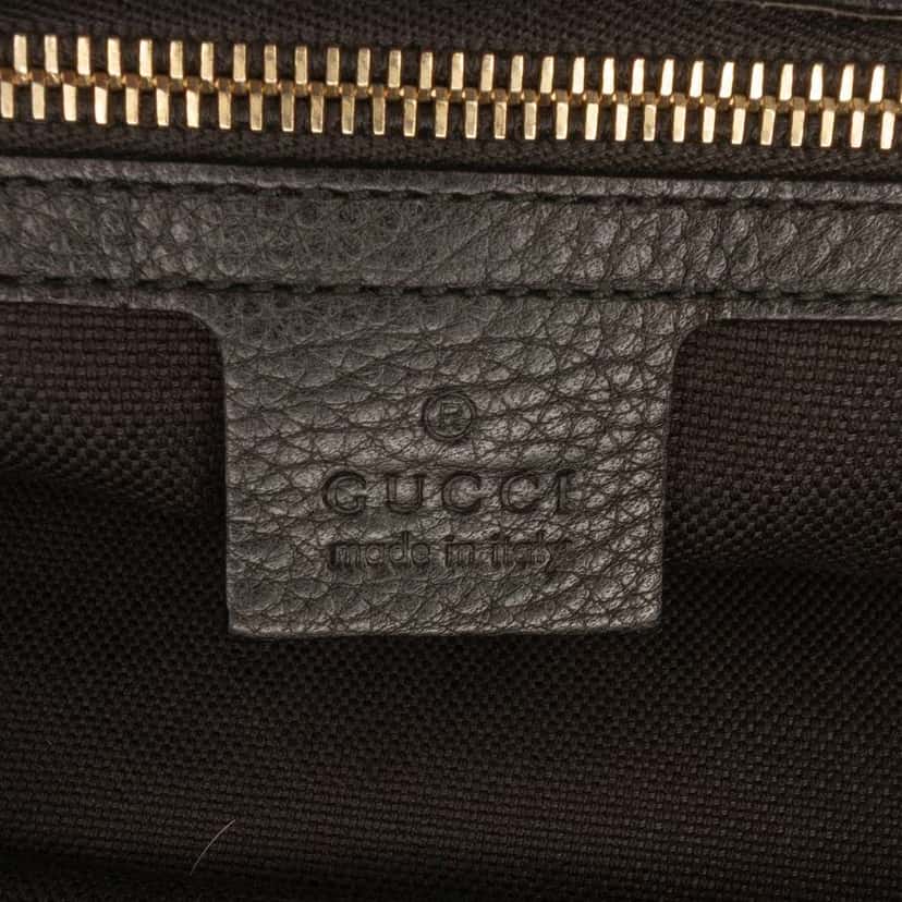 Gucci Medium Calfskin Bamboo Shopper Satchel Black Leather Good condition - Box View