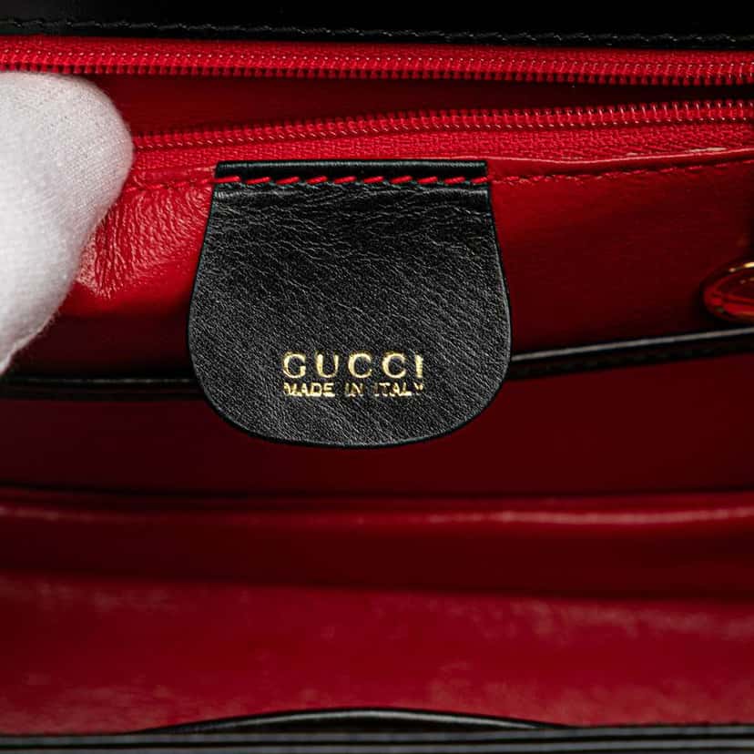 Gucci Calfskin Bamboo Night Black Leather Good condition - Box View