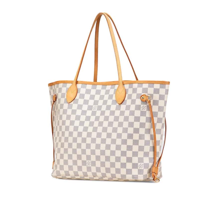 Louis Vuitton Damier Azur Neverfull MM White Good condition - Back View