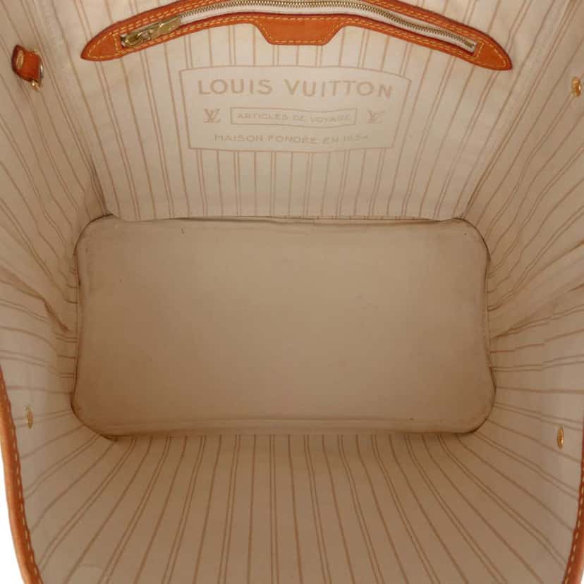 Louis Vuitton Damier Azur Neverfull MM White Good condition - Box View