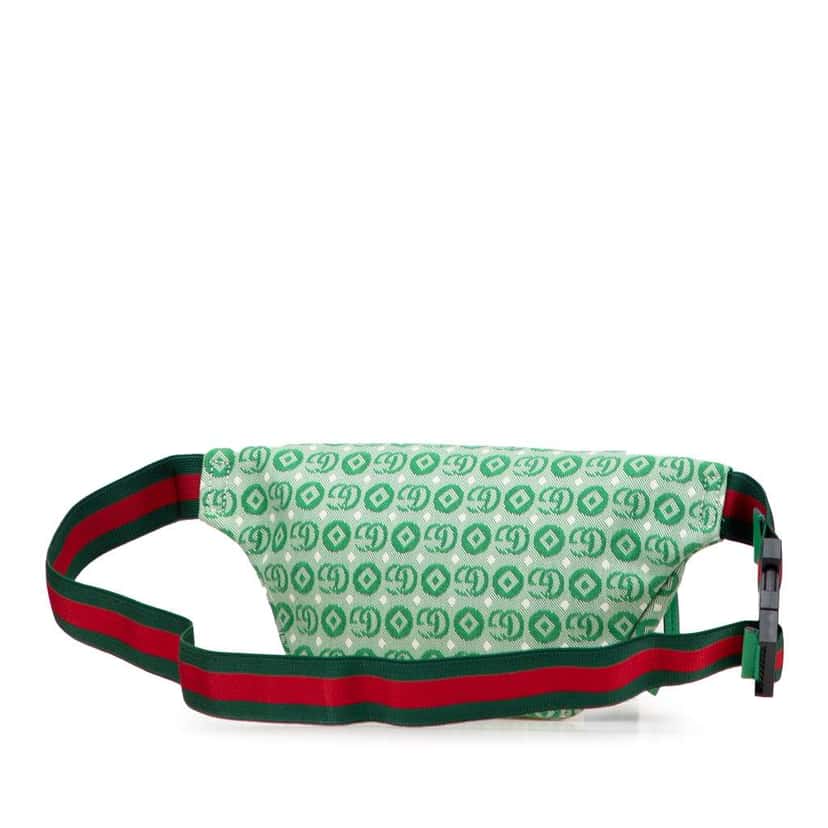 Gucci Kids GG Canvas Star Belt Bag Green Canvas Good condition - Back View