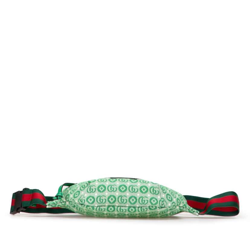 Gucci Kids GG Canvas Star Belt Bag Green Canvas Good condition - Inside View