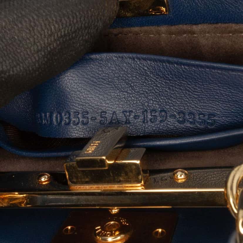 Fendi Micro Shearling Peekaboo Satchel Blue Good condition - Box View