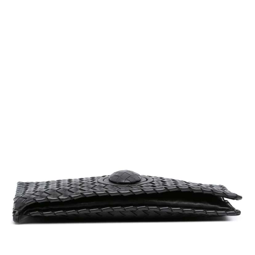 Bottega Veneta Nappa Intrecciato Turn Lock Clutch Black Leather Good condition - Inside View