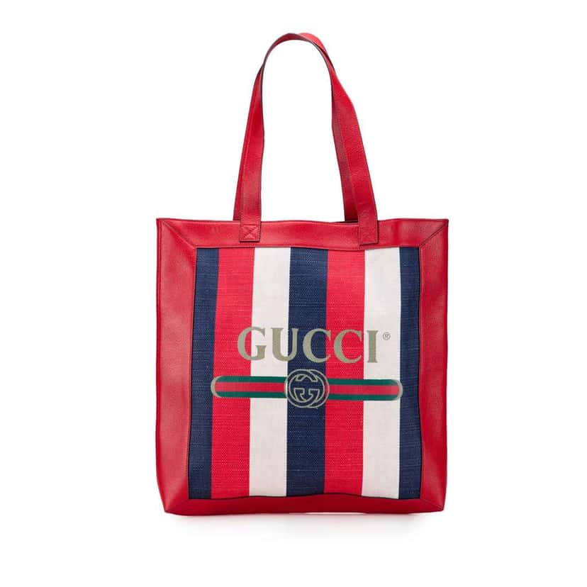 Gucci Canvas Sylvie Baiadera Tote Red Canvas Good condition - Front View