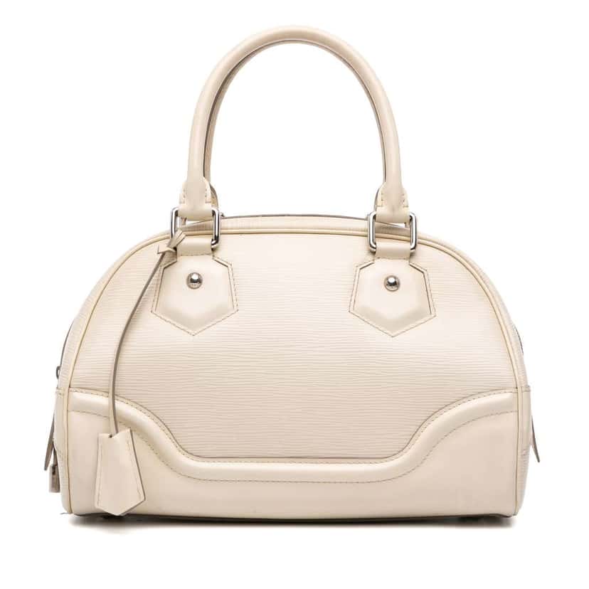 Louis Vuitton Epi Bowling Montaigne PM White Leather Good condition - Front View