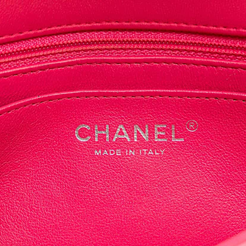 Chanel Mini Rectangular Classic Lambskin Single Flap Pink Leather Good condition - Box View