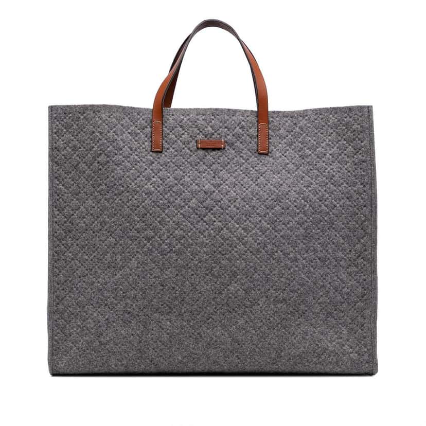 Gucci Diamante Wool Tote Grey Wool Good condition - Front View