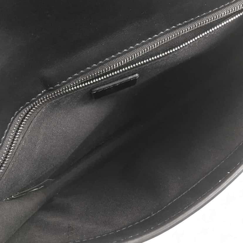 Fendi Calfskin and Canvas FF 1974 Flat Baguette Crossbody Black Leather Good condition - Model View