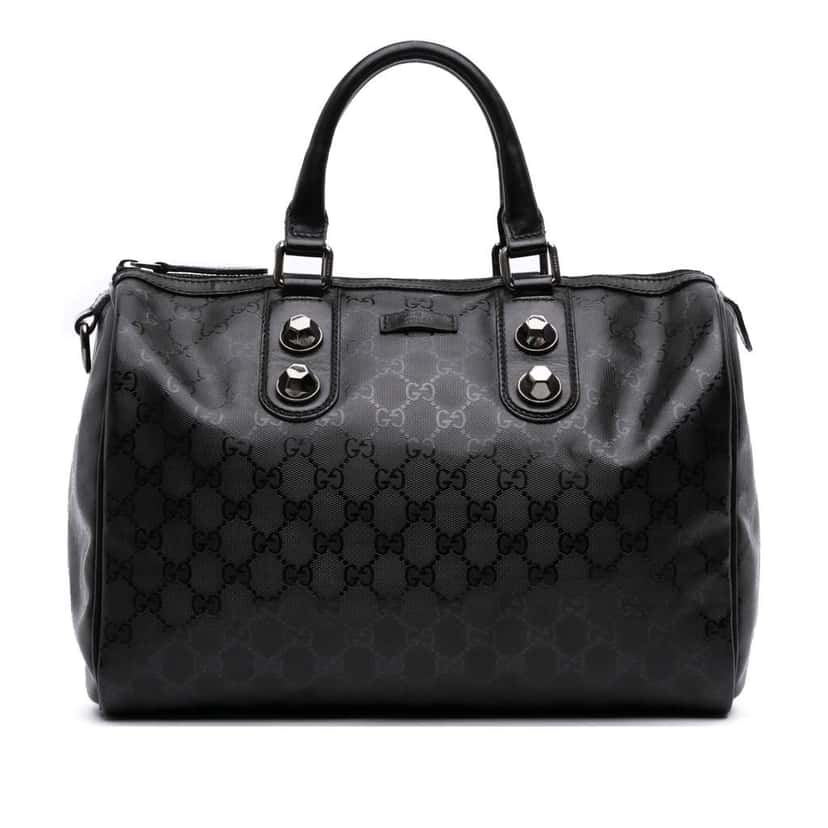 Gucci GG Imprime Boston Bag Black Canvas Good condition - Front View