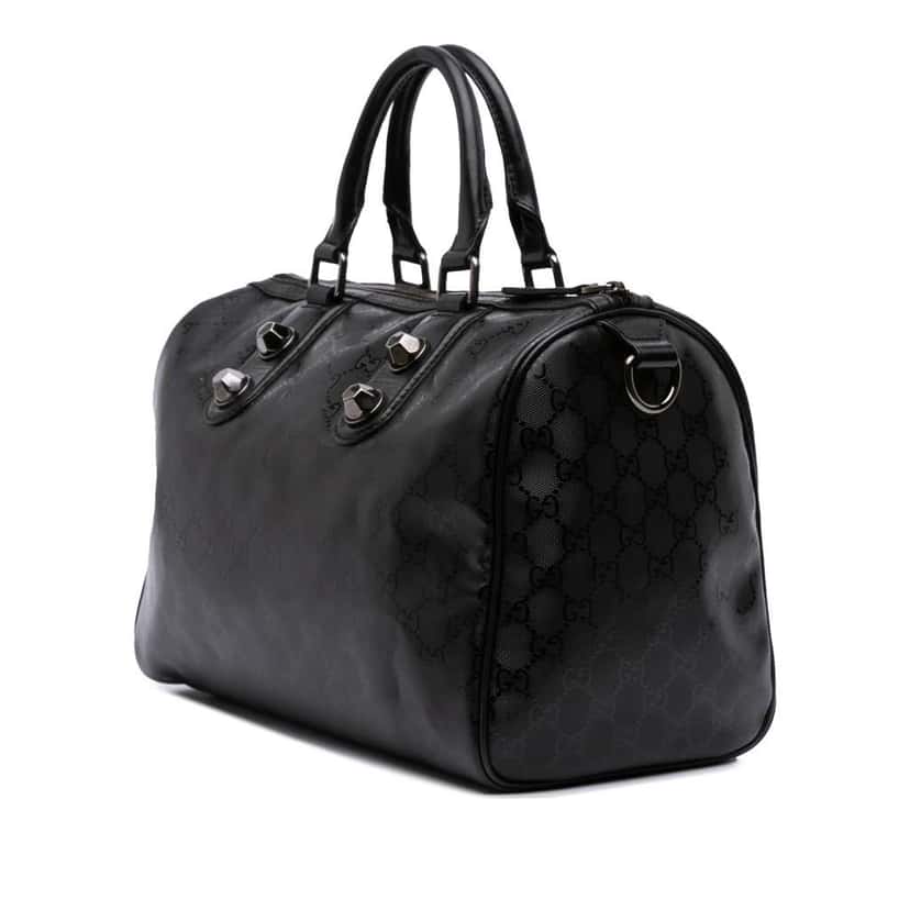Gucci GG Imprime Boston Bag Black Canvas Good condition - Back View