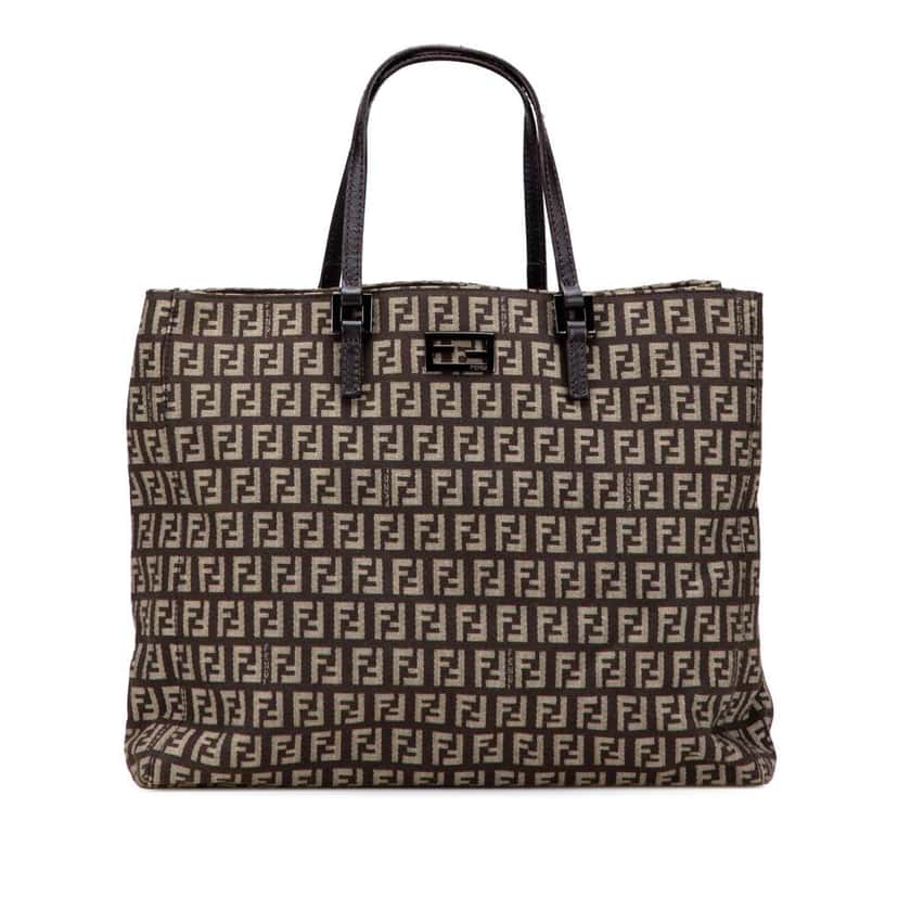 Fendi Zucchino Canvas Tote Brown Canvas Good condition - Front View